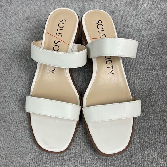 Sole Society Sandal Heel Womens Size 39 US 8.5 Lunespa Jute Wrapped Slip On - Picture 4 of 8